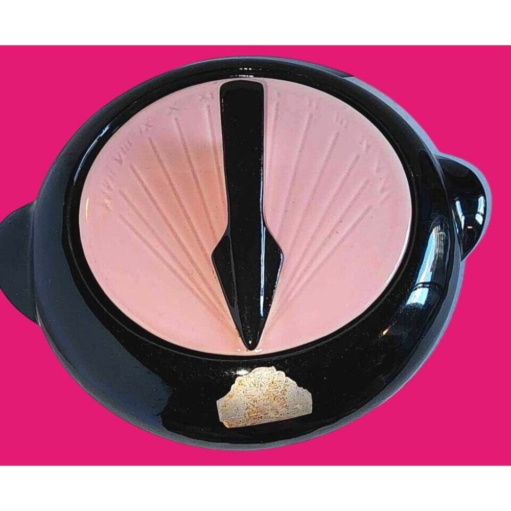 3 Piece Kenwood Ceramic 1950s Pink Black Sundial Serving Casserole Dish Original
